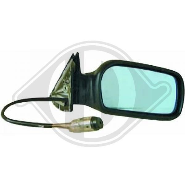 DIEDERICHS Right, black, Grained, Convex, Blue-tinted, for manual mirror adjustment, Complete Mirror, Control: cable pull Side mirror 1022024 buy