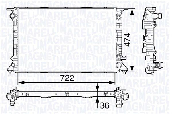 BM1388 MAGNETI MARELLI 720 x 474 x 36 mm Radiator 350213138800 buy