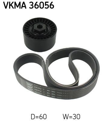 Original VKMA 36056 SKF Auxiliary belt kit RENAULT