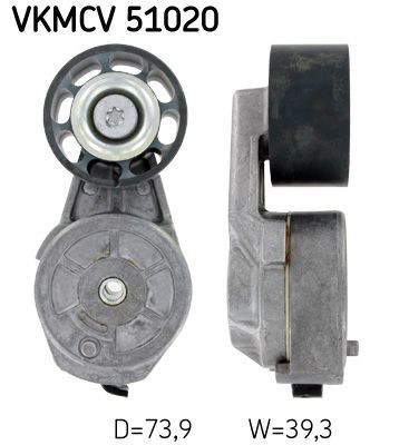 SKF VKMCV 51020 Spannrolle, Keilrippenriemen für MERCEDES-BENZ ATEGO 2 LKW in Original Qualität