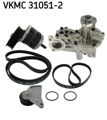 SKF VKMC 31051-2 Water Pump + V-Ribbed Belt Kit