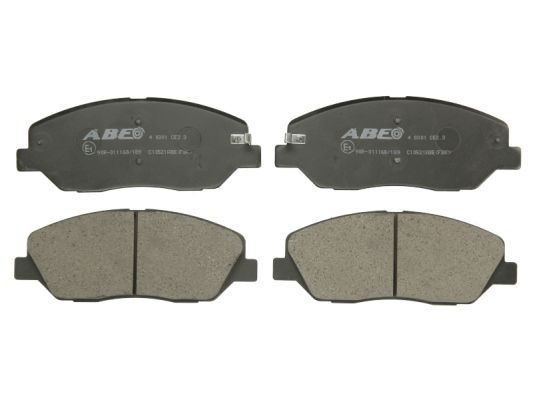 ABE C10521ABE Brake pad set Front Axle, Low-Metallic, with acoustic wear warning