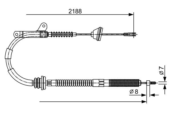 febi bilstein 15751 Brake Cable longitudinal pack of one 