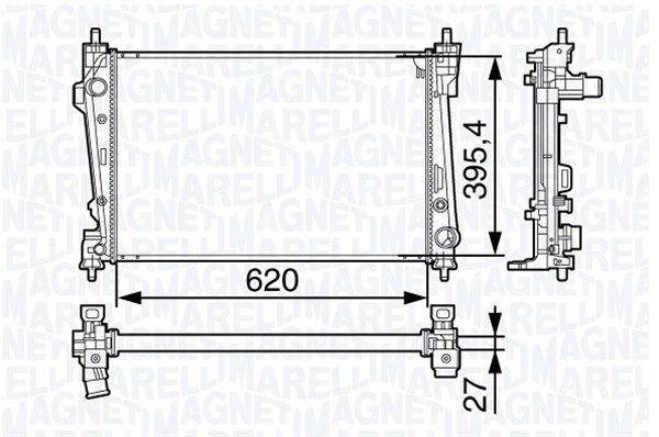 BM1313 MAGNETI MARELLI 620 x 440 x 28 mm Radiator 350213131300 buy