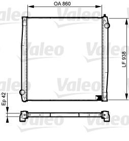 VALEO Aluminium, 860 x 938 x 42 mm, ohne Rahmen Kühler, Motorkühlung 733527 kaufen