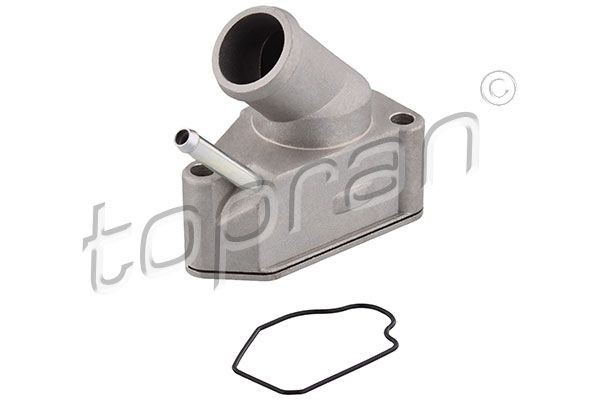 TOPRAN 205 129 Engine thermostat Opening Temperature: 92°C, with seal, with pipe, with housing, Metal Housing