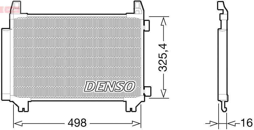 DENSO DCN50028 Air conditioning condenser with dryer, 658x324.6x16, R 134a, 658mm