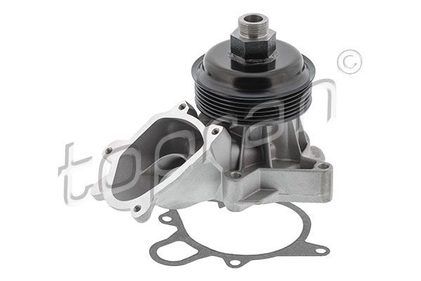 TOPRAN 501 686 Water pump with V-ribbed belt pulley, with seal, Mechanical, for v-ribbed belt use