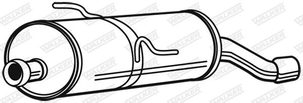 23476 Rear muffler 23476 WALKER Length: 750mm, with exhaust tip, without mounting parts