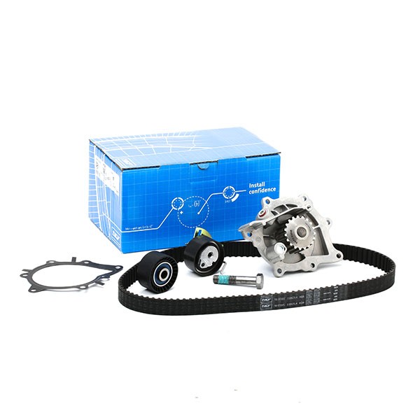 Water pump + timing belt kit SKF with gaskets/seals, Number of Teeth: 118, Plastic - VKMC 03305