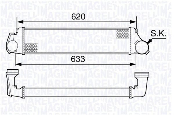Original MAGNETI MARELLI MST342 Turbo intercooler 351319203420 for BMW 3 Series