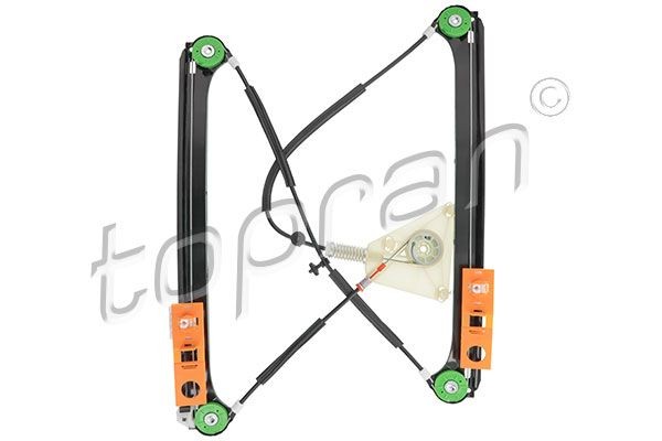 TOPRAN 111 715 Window regulator Left Front, Operating Mode: Electric, without electric motor, for left-hand/right-hand drive vehicles