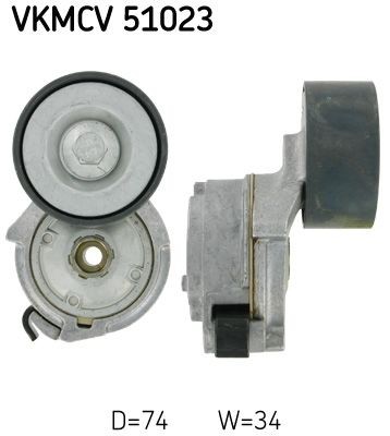 SKF VKMCV 51023 Spannrolle, Keilrippenriemen für MERCEDES-BENZ ATEGO 2 LKW in Original Qualität