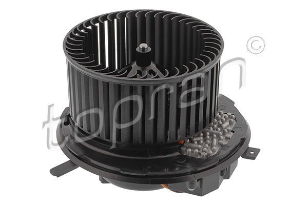 113 501 TOPRAN Heater blower motor SKODA for left-hand drive vehicles, with integrated regulator, Electromagnetic Compatibility (EMC)