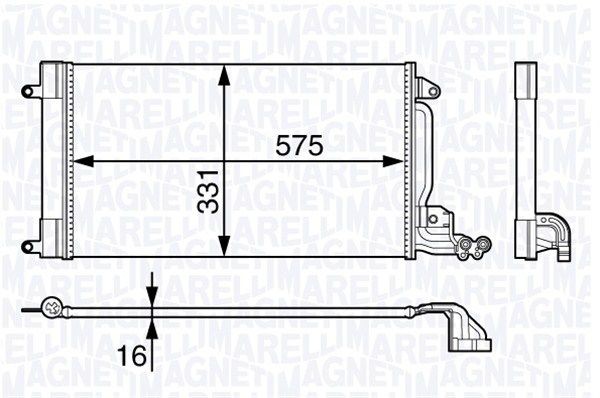 BC715 MAGNETI MARELLI with dryer, 575mm, 331mm, 16mm Condenser, air conditioning 350203715000 buy