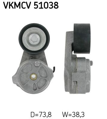 VKMCV 51038 SKF Spannrolle, Keilrippenriemen für DAF online bestellen