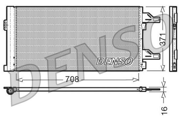 DENSO with dryer, 371x708x16, R 134a, 371mm Refrigerant: R 134a, Core Dimensions: 371x708x16 Condenser, air conditioning DCN07002 buy