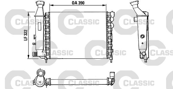 TA850 VALEO Aluminium, 390 x 322 x 34 mm, CLASSIC, without coolant regulator Radiator 383866 buy