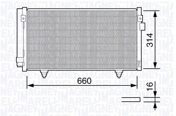 BC657 MAGNETI MARELLI Condenser, air conditioning 350203657000 buy
