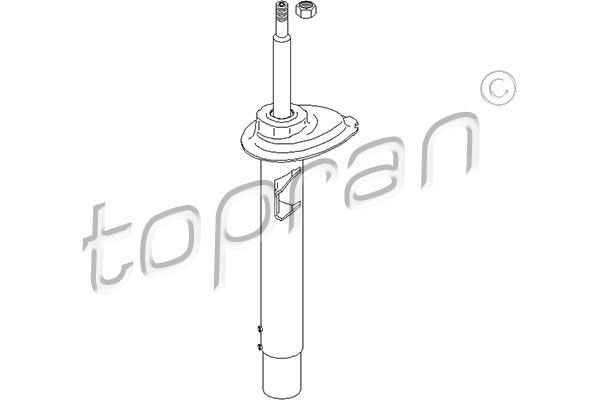 TOPRAN 501 627 Shock absorber Front Axle Right, Gas Pressure, Suspension Strut, Spring-bearing Damper, Top pin, with nut