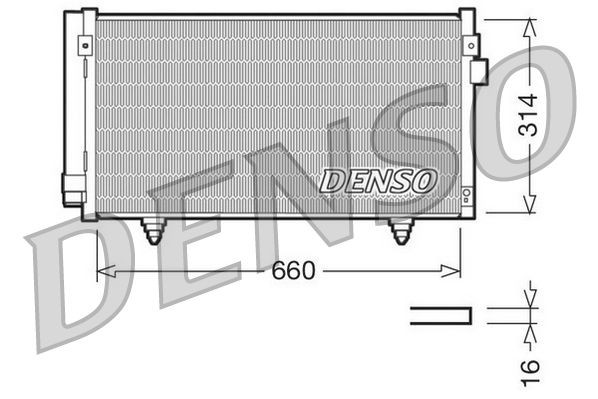 DENSO DCN36003 Air conditioning condenser with dryer, 660x314x16, R 134a, 660mm
