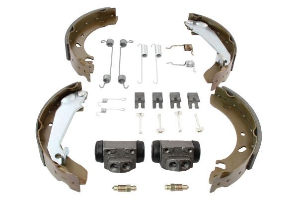 MAPCO Rear Axle, 203 x 38 mm, with wheel brake cylinder, with accessories, Set Width: 38mm Brake Shoes 9758 buy