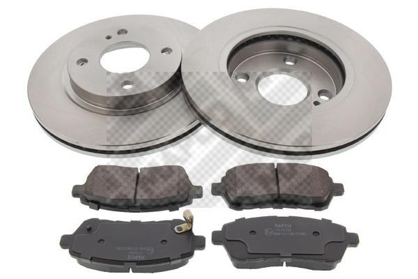 MAPCO 47663 Brake discs and pads set Front Axle, Vented, not prepared for wear indicator