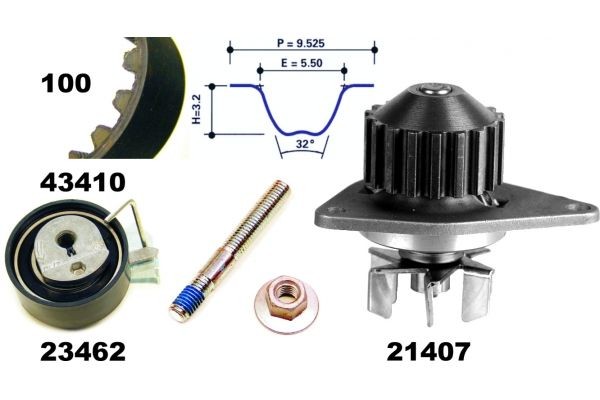 Original 41410 MAPCO Water pump + timing belt kit experience and price
