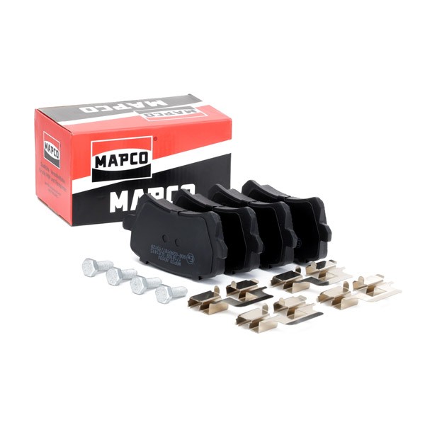 MAPCO 6914 Disc pads Rear Axle, not prepared for wear indicator, excl. wear warning contact, with brake caliper screws, with accessories