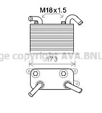 AVA COOLING SYSTEMS VW3310 Engine oil cooler 7H0 317 019 B