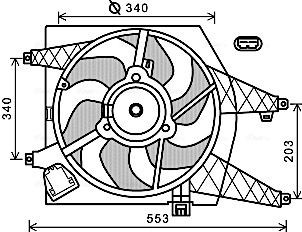 AVA COOLING SYSTEMS RT7548 Fan, radiator 7701063956