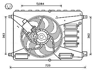 AVA COOLING SYSTEMS FD7556 Fan, radiator D1: 384 mm
