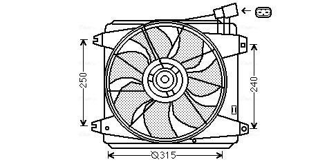 AVA COOLING SYSTEMS TO7554 Fan, radiator 16711 8EA01