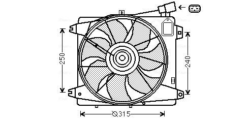 AVA COOLING SYSTEMS TO7555 Fan, radiator 1308 CH