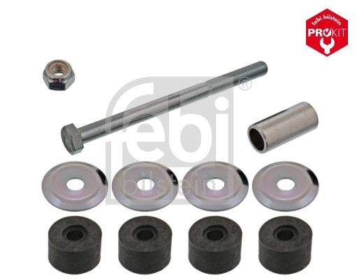FEBI BILSTEIN 42583 Anti-roll bar link Front Axle Left, Front Axle Right, M8 x 1,25 , with bearing(s), with washers, with nut, Steel , silver