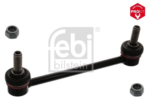 FEBI BILSTEIN 42574 Anti-roll bar link Front Axle Left, Front Axle Right, 196mm, M12 x 1,25 , with self-locking nut, Steel , black