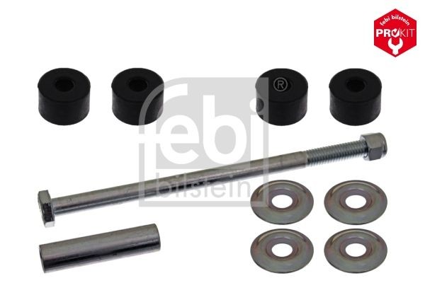 FEBI BILSTEIN 42981 Link rod Front Axle Left, Front Axle Right, M10 x 1,5 , with bearing(s), with washers, with nut, Steel , silver