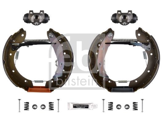 FEBI BILSTEIN 37486 Brake Set, drum brakes Rear Axle, with wheel brake cylinder, with accessories, with attachment material