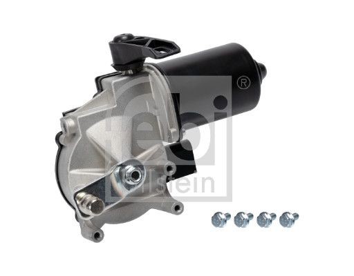 37054 FEBI BILSTEIN Windscreen washer motor VW 12V, Front, for left-hand drive vehicles, with bolts/screws