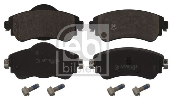FEBI BILSTEIN 16866 Brake pad set Front Axle, with acoustic wear warning, with screw set