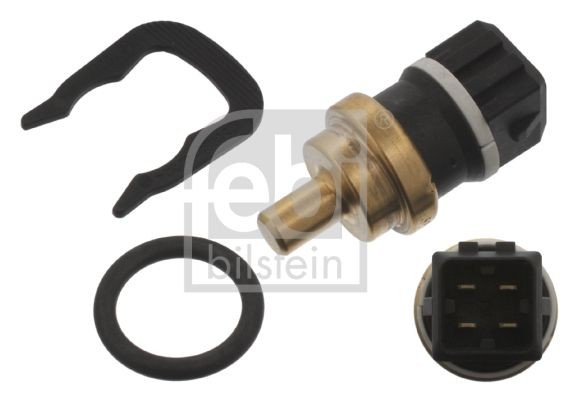 FEBI BILSTEIN black, with seal, with retaining spring Number of connectors: 4 Coolant Sensor 37521 buy