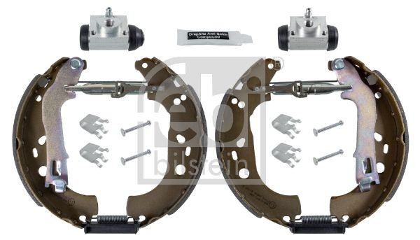 38750 FEBI BILSTEIN Drum brake kit FIAT Rear Axle, with accessories, with wheel brake cylinder, with attachment material