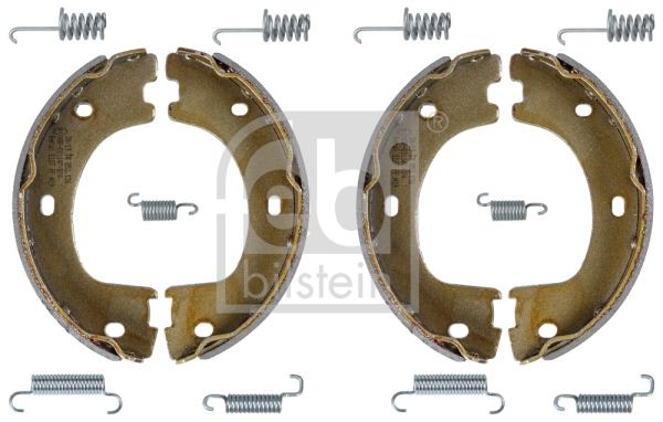 34314 FEBI BILSTEIN Drum brake pads JEEP Rear Axle, Ø: 174 x 42 mm, with attachment material