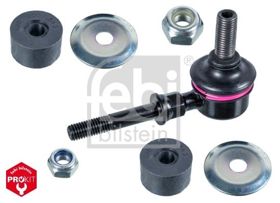 FEBI BILSTEIN 42066 Anti-roll bar link Front Axle Left, Front Axle Right, 80mm, M8 x 1,25, M10 x 1,25 , with nut, with bearing(s), with washers, Steel , black