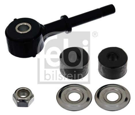 FEBI BILSTEIN 42979 Anti-roll bar link Front Axle Left, Front Axle Right, M10 x 1,25 , with nut, with washers, with bearing(s), Steel , black