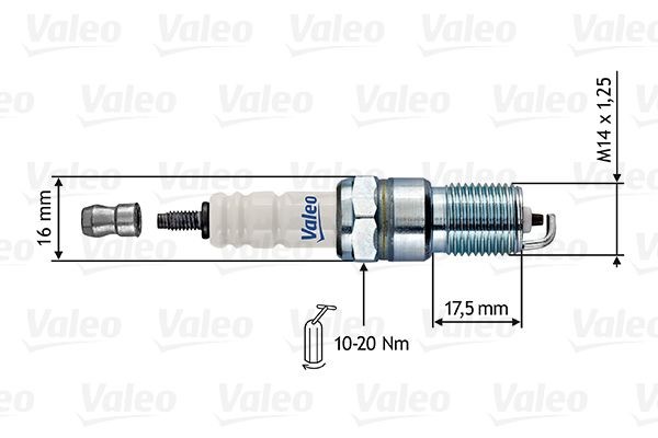 246864 VALEO Engine spark plug LAND ROVER Spanner Size: 16
