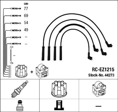RC-EZ1215 NGK Number of circuits: 4 Ignition Lead Set 44273 buy