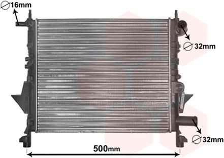 VAN WEZEL 43002217 Engine radiator Aluminium, 430 x 377 x 22 mm, Mechanically jointed cooling fins