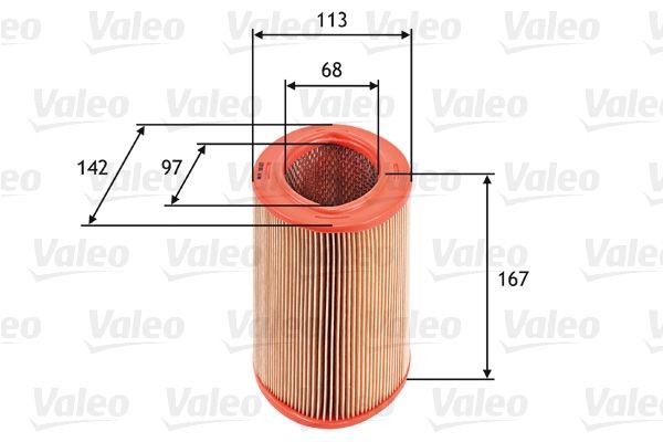 VALEO 167mm, 142mm, Filter Insert Height: 167mm Engine air filter 585623 buy