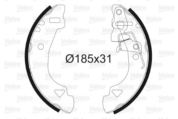VALEO Rear Axle, 185 x 31 mm, without wheel brake cylinder Width: 31mm Brake Shoes 562583 buy
